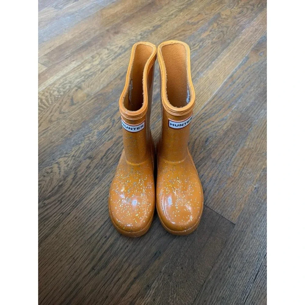 Hunter Kids' Original Giant Glitter Waterproof Rain Boots girls 11-12